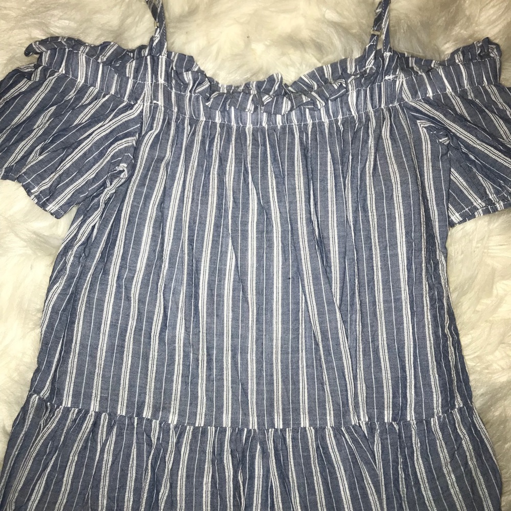 Denim & White striped top